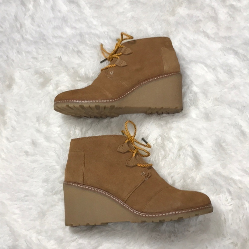 Toms Heeled Wedge Booties